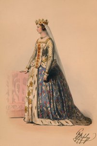 Gæst i kostume til dronning Victorias Bal Costumé, 12. maj 1842, 1843.