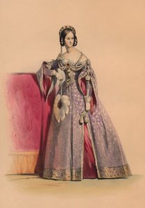 Gæst i kostume til dronning Victorias Bal Costumé, 12. maj 1842, 1843.