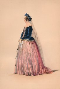 Gæst i kostume til dronning Victorias Bal Costumé, 12. maj 1842, 1843.