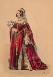 Gæst i kostume til dronning Victorias Bal Costumé, 12. maj 1842, 1843.