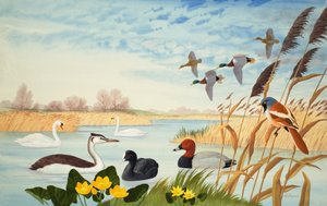 Nature Scene (gouache på papir)