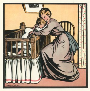 Kensington Rhymes: Good-Night (farve litho) af John Robert (after) Monsell
