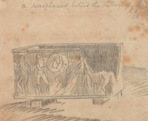 En sarkofag bag paladset af John Robert Cozens