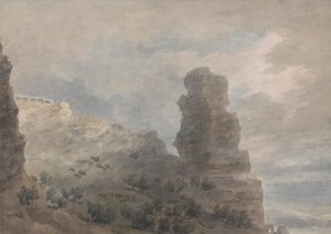 Udsigt fra kroen på Terracina af John Robert Cozens