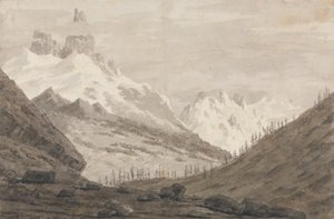 Mellem Chamonix og Martigny af John Robert Cozens