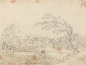 Fjernsyn over en imaginær by af John Robert Cozens