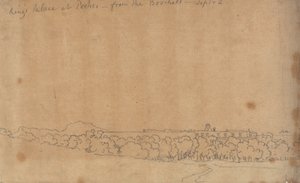 Kongens palads i Portici fra Boschetto, 2. september af John Robert Cozens