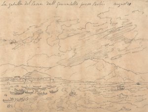 La Gabella del Pesce dal Granabello Preso Portici, 20. august af John Robert Cozens