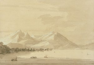 Comosøen (blyant og vask på papir) (par af 111238) af John Robert Cozens