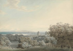 London fra Greenwich Hill af John Robert Cozens