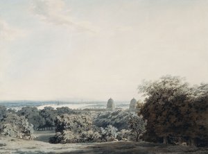 London fra Greenwich Hill, af John Robert Cozens