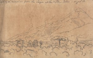 En del af Mt. Vesuv fra Loggiaen ved Villaen, Portici, 22. august af John Robert Cozens