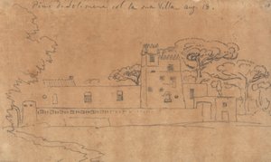 Pini di Solimena med sin villa, 18. august af John Robert Cozens