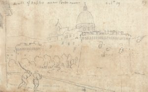 Muren i Napoli nær Ponte Nuovo af John Robert Cozens