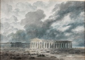 To store templer i Paestum af John Robert Cozens