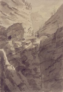 Via Mala i Grisons (pen og blæk og vask på papir) af John Robert Cozens