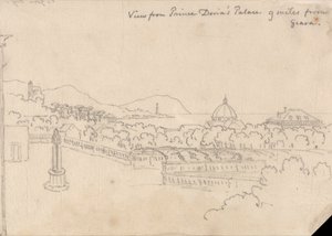 Udsigt fra prins Dorias palads, 9 miles fra Genova af John Robert Cozens