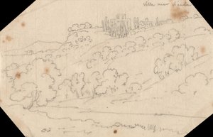 Villa nær Siena af John Robert Cozens