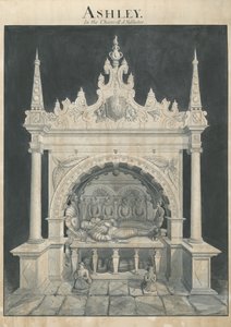 Ashley Church - Ashley Tomb: pen og vask tegning, nd [?19. århundrede] (tegning) af John Robert Fernyhough