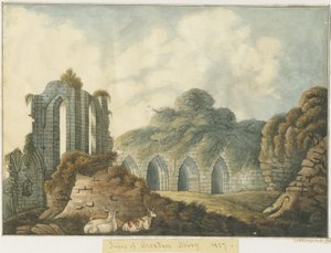 Croxden Abbey: vandfarvemaleri af John Robert Fernyhough