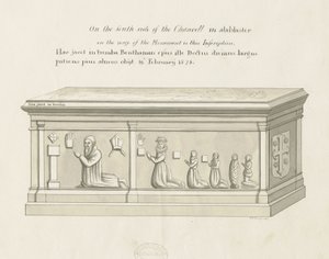 Eccleshall Church - Biskop Benthams grav: pen og vask tegning, nd [19. årh.] (tegning)