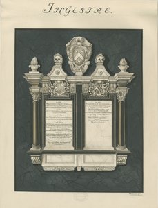 Ingestre Kirke - tavler til Walter Chetwynd ældre og yngre: maleri, nd [?19. årh.] (maleri) af John Robert Fernyhough