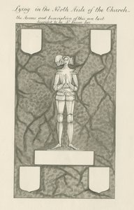 Sten - Messingfigur [Sir James Lee]: pen og vask tegning, nd [19. cent] (tegning) af John Robert Fernyhough