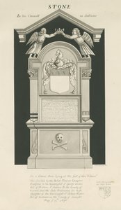 Sten - Tomb of Thomas Crompton: sepia tegning