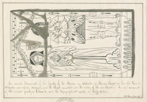 Uttoxeter Church - Tomb of the Minors Family: pen- og blæktegning, nd [midten af det 19. århundrede] af John Robert Fernyhough