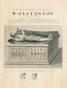 Wolstanton Church - Sir William Sneides og Dame Annes grav: sepia- og pentegning, nd [?19. århundrede] (tegning) af John Robert Fernyhough