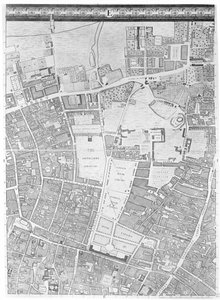 Kort over Moorfields og Hoxton, London, 1746