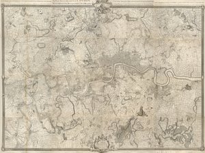 En nøjagtig undersøgelse af byerne London, Westminster, ye Borough of Southwark og landet nær Ten Miles round af John Rocque