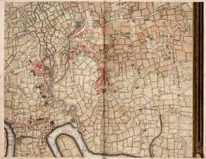 Kort over Bow, Stratford, Blackwall og Plaistow af John Rocque