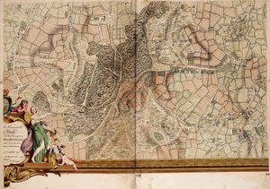 Kort over Streatham, Croydon og Sydenham af John Rocque