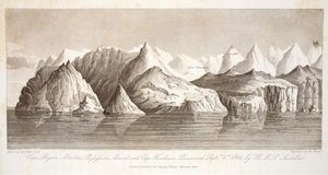 Cape Byam Martin, Pofsefsion Mount og Cape Fanshawe, opdaget 1. september 1818 af HMS Isabella, illustration fra 