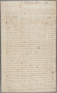 Et brev fra John Row, en elev ved St. Andrews, til sin onkel, 1691 af John Row