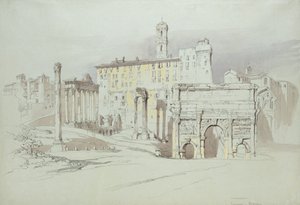 Et vindue i Palazzo Tolomei, Siena, der viser den uhøflige og usymmetriske placering af massive sten, 25. - 27. juni 1870 (akvarel og kropsfarve over grafit på blåt vævet papir) af John Ruskin