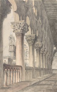 Loggia af hertugpaladset, Venedig, 1849-50. af John Ruskin