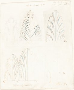 Ornamental Study med Acanthus-motiv til "The Stones of Venice" af John Ruskin