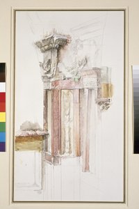 Pilaster på facaden af Sant Anastasia, Verona, juni 1869 (wc & bodycolour over grafit på papir, nogle linjer er linieret)