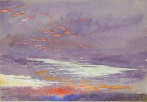 Study of Dawn: Purple Clouds, marts 1868 af John Ruskin