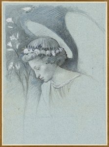 Studie af englen Gabriels hoved i Filippo Lippis 