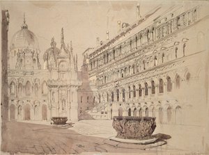 Hertugpaladsets domstol, Venedig, maj 1841 af John Ruskin