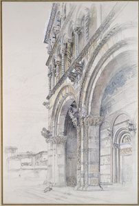 Duomo of San Martino, Lucca, juli - august 1874 (grafit, akvarel og kropsfarve på papir, nogle linjer regerede)