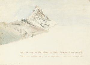 Matterhorn, Schweiz, fra nordøst, 1849 af John Ruskin