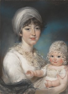 Mrs. Robert Shurlock Henrietta Ann Jane Russell, 1775-1849 og hendes datter Ann, 1801.