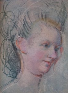 Skitse af en dames hoved, c1791 af John Russell