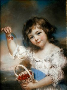 Kirsebærbarnet maleri af John Russell (1745-1806) søn. 0,61x0,42 m Paris, Musée du Louvre