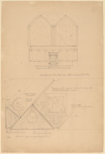 Studie af en altertavle og loftspaneler af John Russell Pope