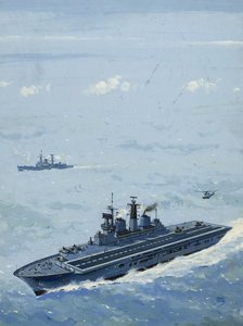 HMS Invincible (gouache på papir)